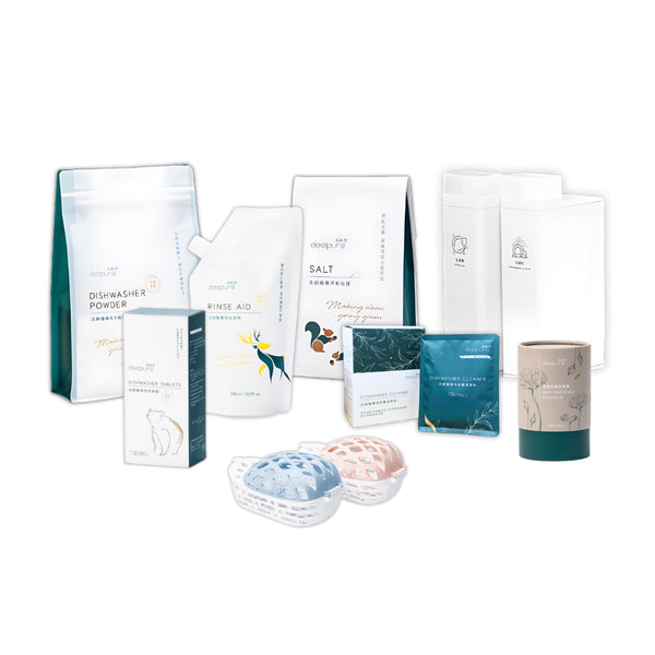 DEEPURE淨森林 台灣製 無毒環保洗碗機專用洗劑 洗碗粉/光潔劑/軟化鹽/水垢去除劑/保養清潔粉/分裝瓶