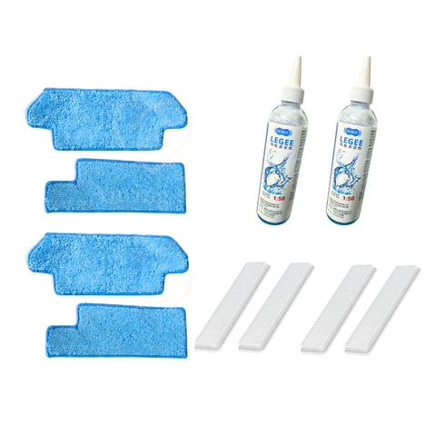 HOBOT 雷姬7掃拖機器人 半年原廠耗材組(清潔布、高效能濾網、清潔劑各2組)