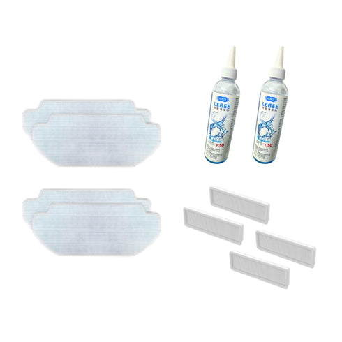 HOBOT 雷姬D7掃拖機器人 半年原廠耗材組(清潔布、高效能濾網、清潔劑各2組)