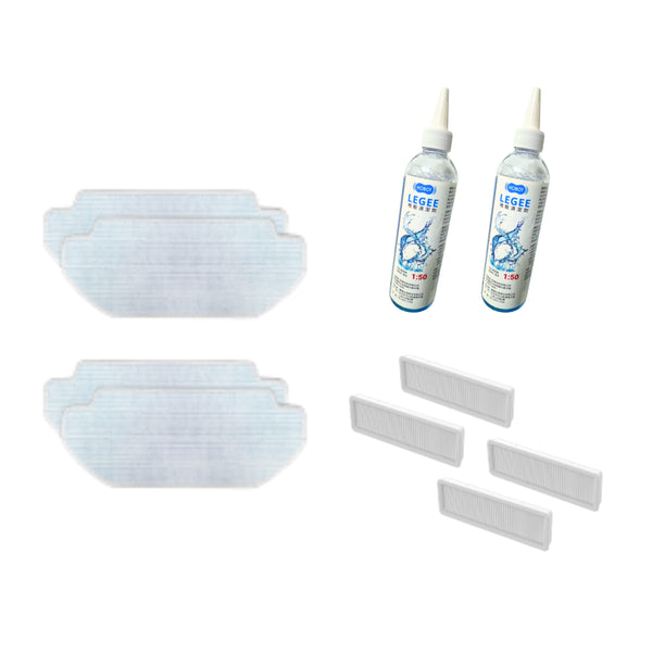 HOBOT 雷姬D7掃拖機器人 半年原廠耗材組(清潔布、高效能濾網、清潔劑各2組)