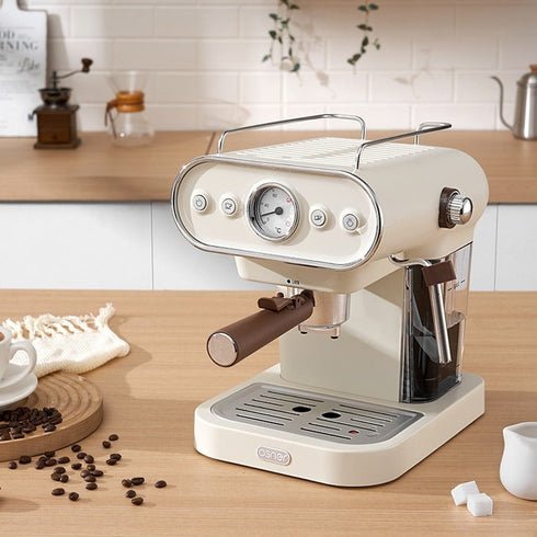 DMO, 咖啡機, 復古咖啡機, 膠囊咖啡機, 奶油色咖啡機, 雙膠囊咖啡機, 奶泡, 大小膠囊. Osner, 韓國歐紳