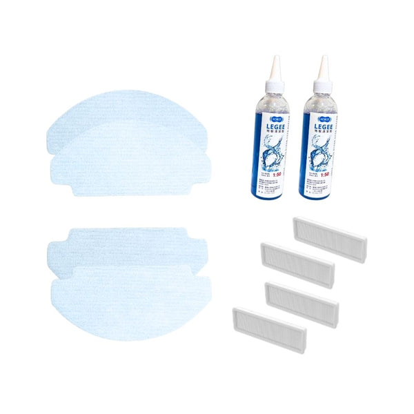 HOBOT 雷姬D8掃拖機器人 半年原廠耗材組(清潔布、高效能濾網、清潔劑各2組)