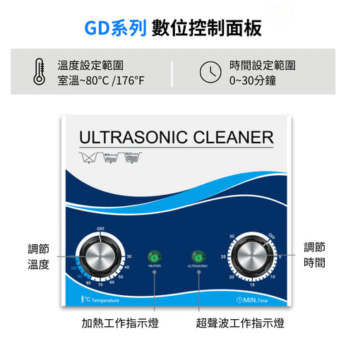 【預購】Ultrasonic 超音波清洗機 工業級15L 溫控工業振頭款 360W (GD0615)