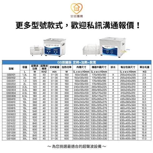 Ultrasonic 工業級超聲波清洗機 全型號任選