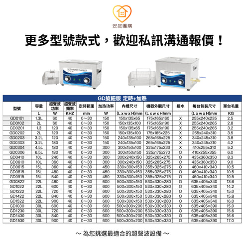 Ultrasonic 工業級超聲波清洗機 全型號任選