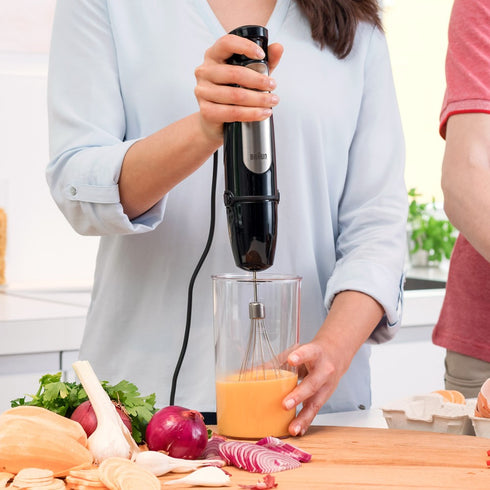 BRAUN,BRAUN食物調理,食物調理機,食物攪拌棒,BRAUN德國百靈,MQ7087,手持式攪拌棒,百靈不銹鋼研磨器,MQ7專用切碎器,MQ7專用收納架